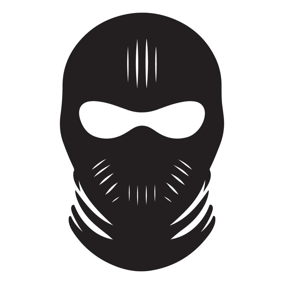 Balaclava Silhouette Anonymity and Intrigue Masked Face Design vector