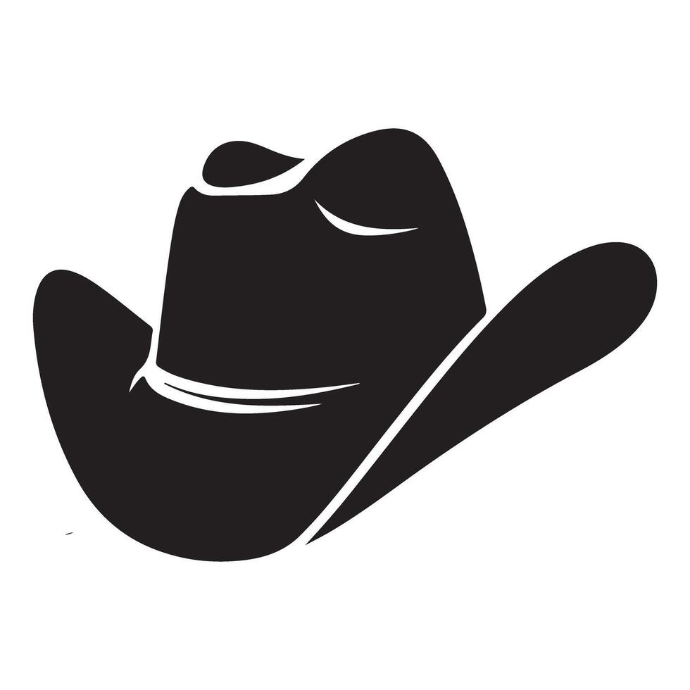 Classic Silhouette Cowboy Hat for Western Themed Projects vector