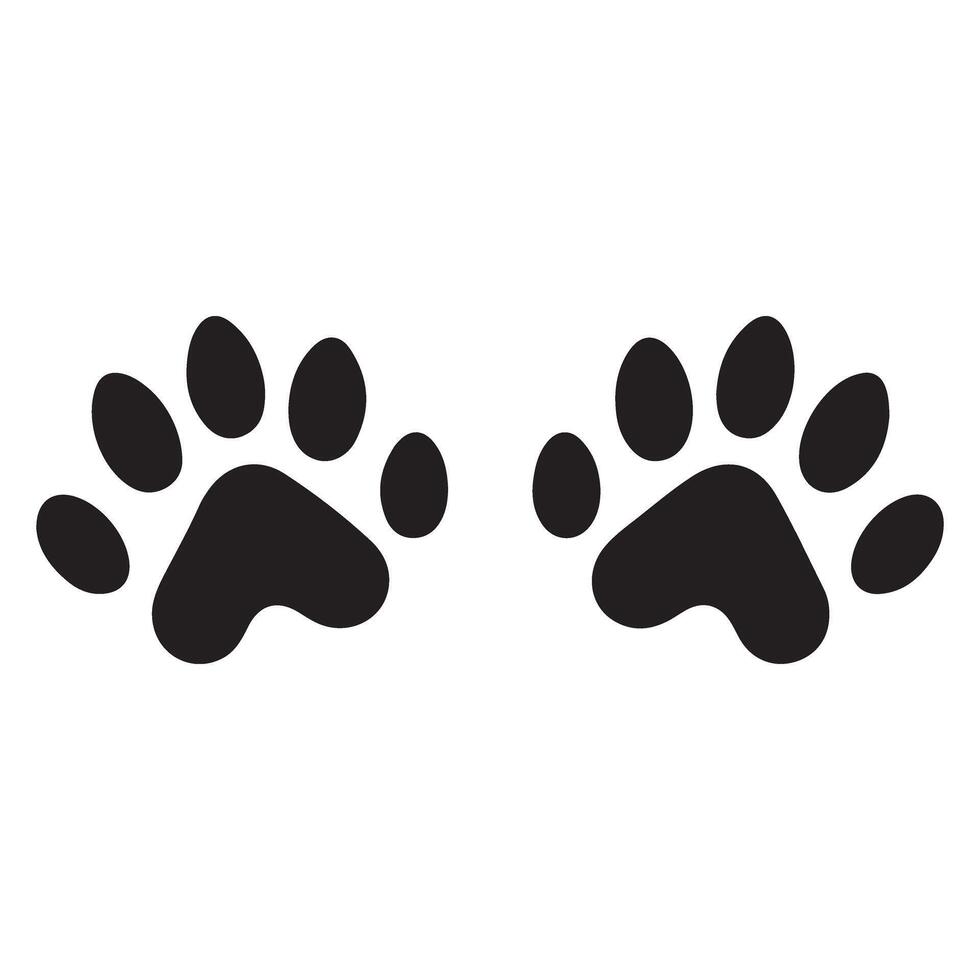 Paw Prints Black Silhouette Illustration Image for Pet Designs vector