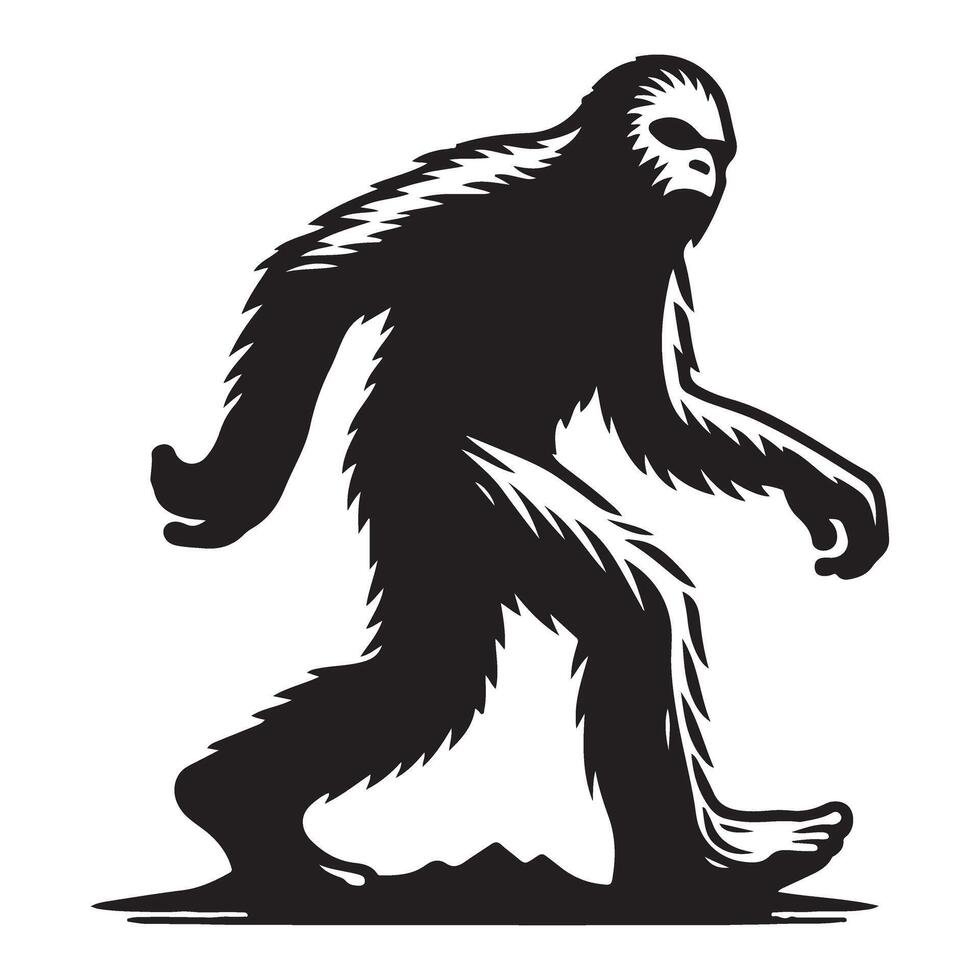 Bigfoot Silhouette Illustration Mysterious Creature Legend vector