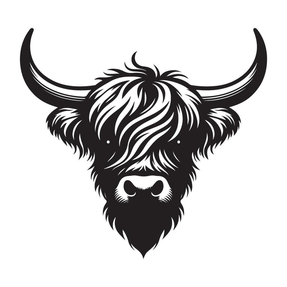 Highland Cow Illustration for Farm and Animal Projects vector