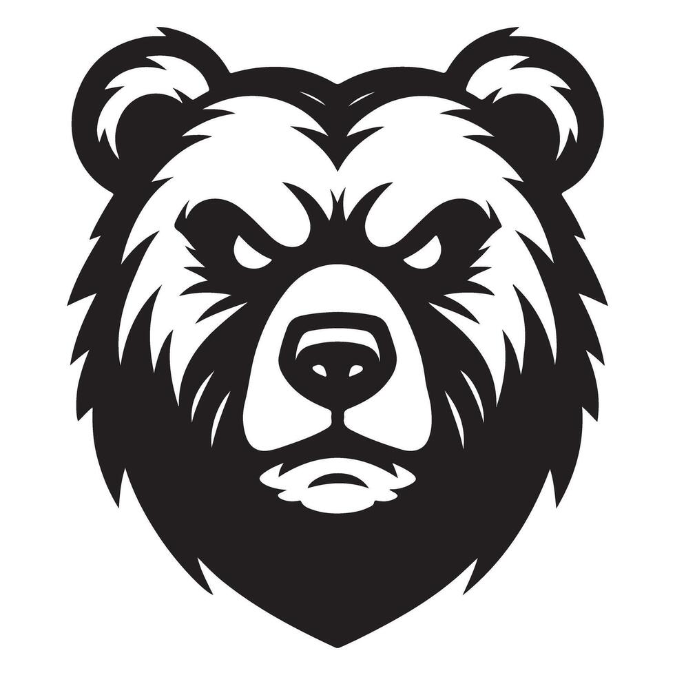 Bear Head Art Graphic Design Angry Face Illustration vector