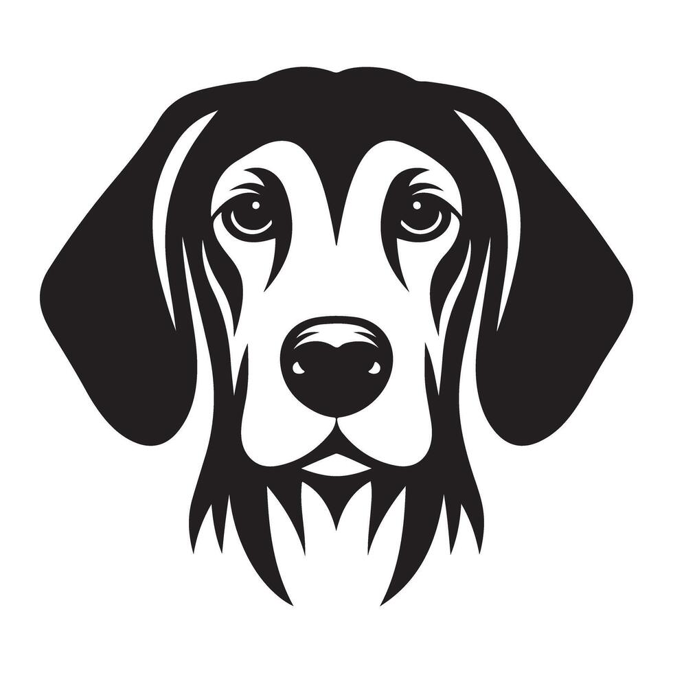 Black and White Dog Head Illustration Download for Decoration vector