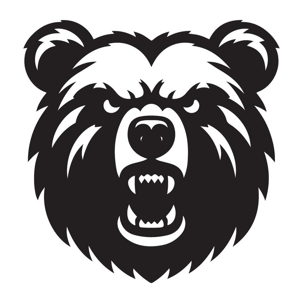 Aggressive Bear Head Art Illustration for Bold Branding Designs vector