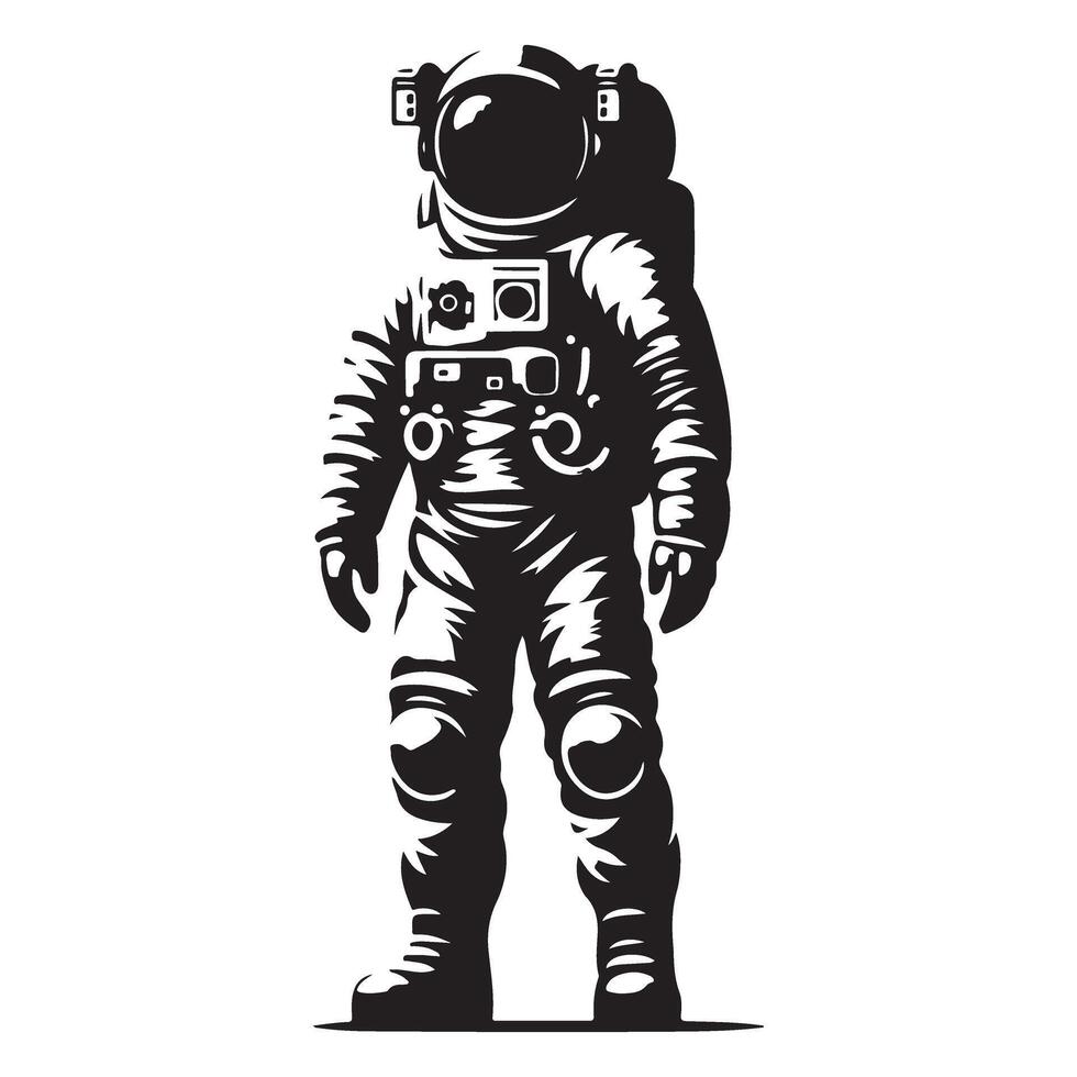 Astronaut Silhouette Space Exploration Graphic Design Artwork vector