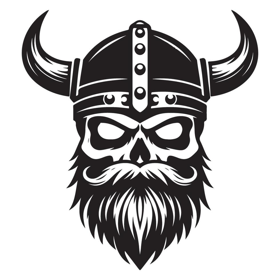 Skull Viking Warrior Illustration Design For Tattoo Art vector