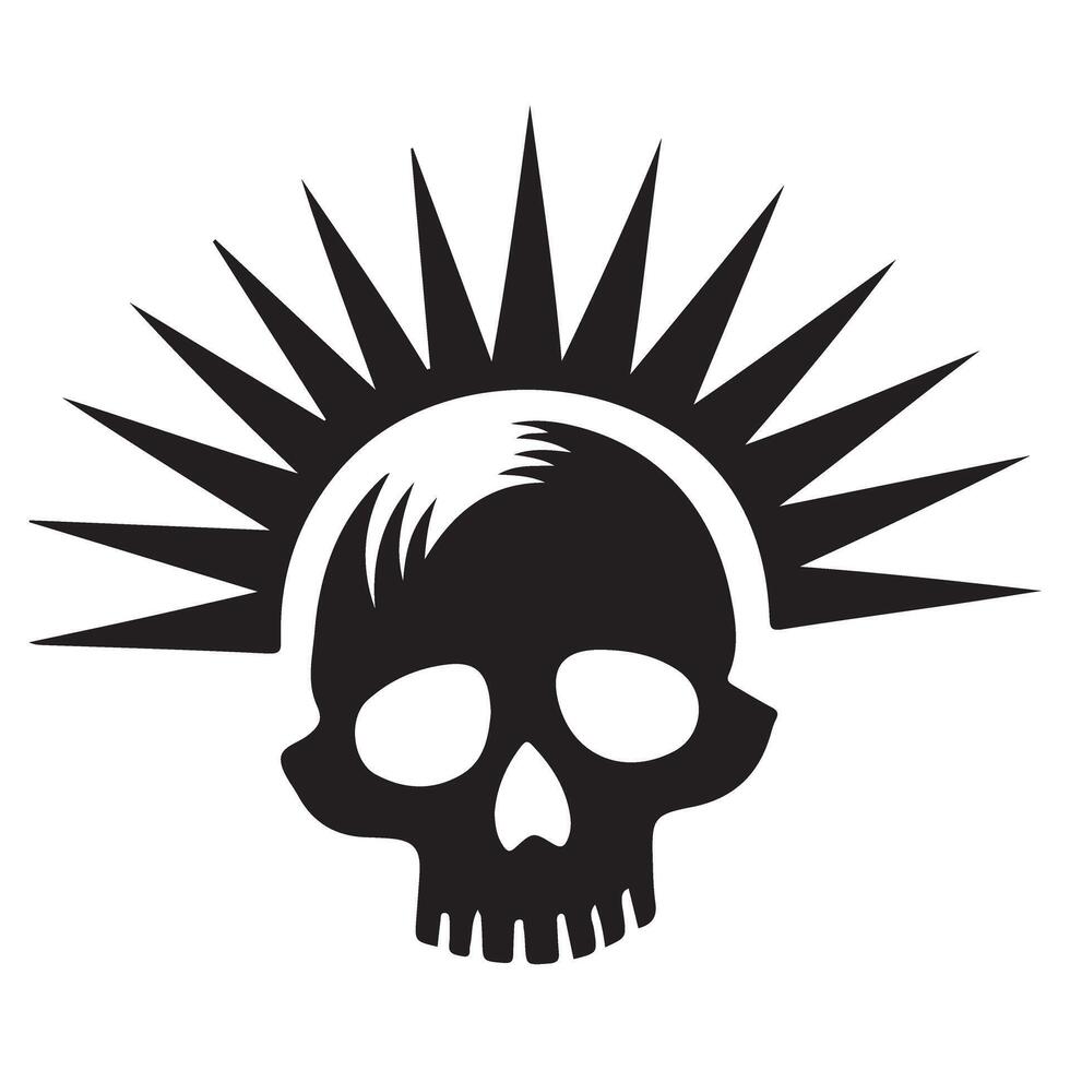 Punk Rock Skull Art Graphic Design Illustration Symbol vector