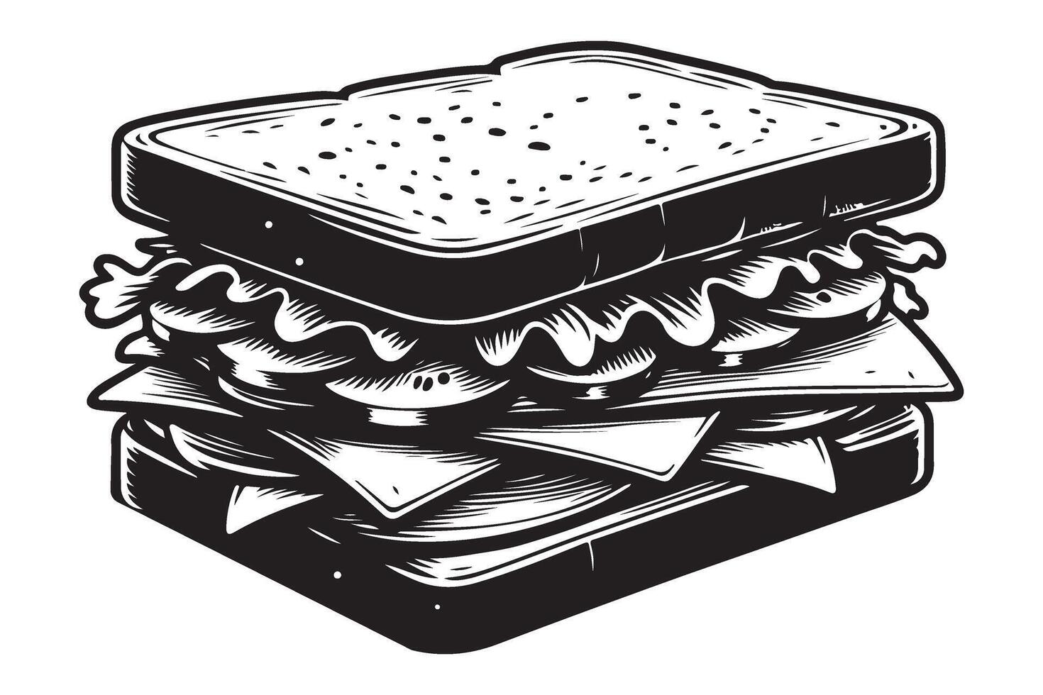 Delicious Sandwich Illustration Image Perfect For Print Design vector