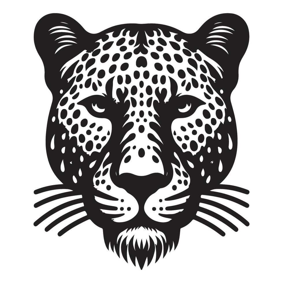 Majestic leopard head illustration wild animal predator vector