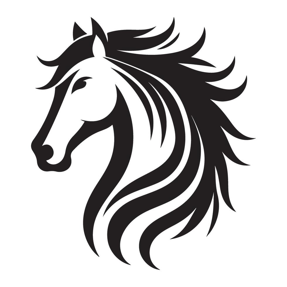 Majestic Horse Head Silhouette Illustration Equine Design Element vector