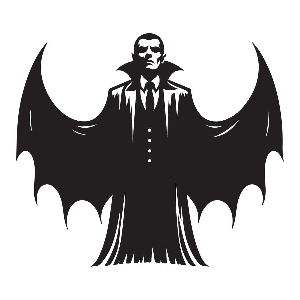 Elegant Vampire Silhouette Image Halloween Design Element Art vector