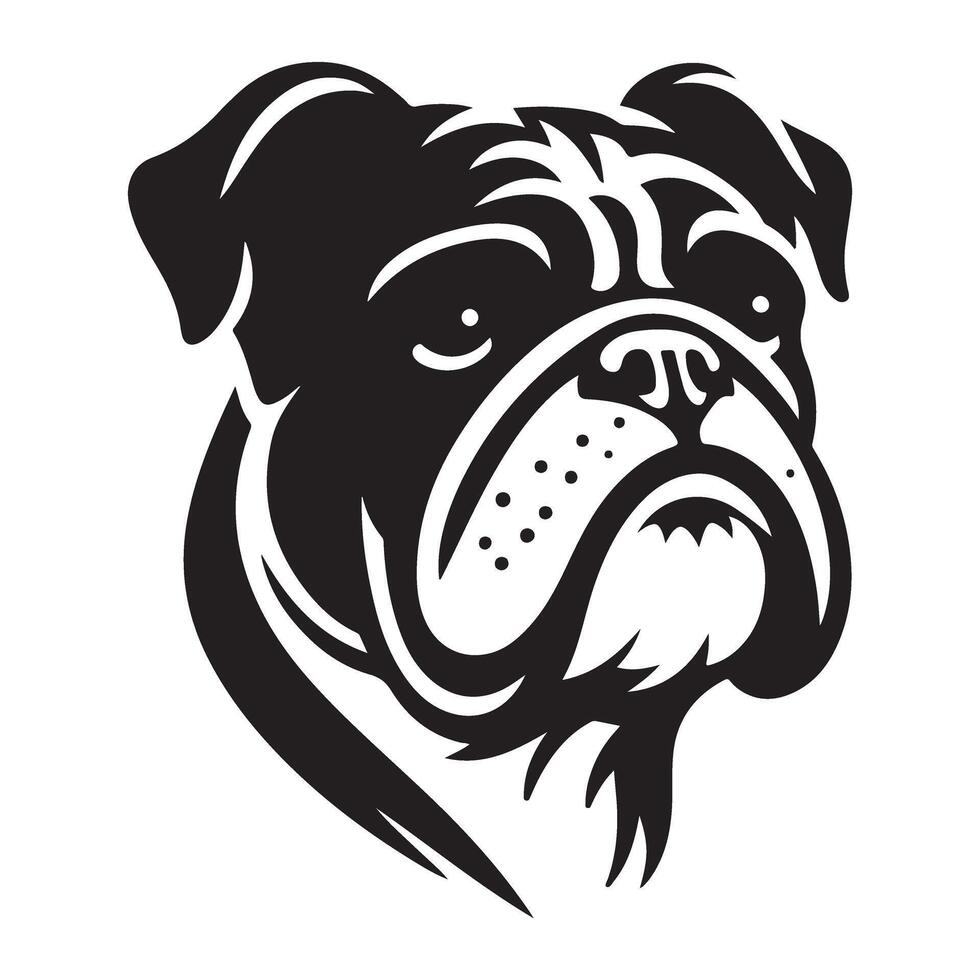 Silhouette Bulldog Head Graphic Illustration for Mascot Design vector