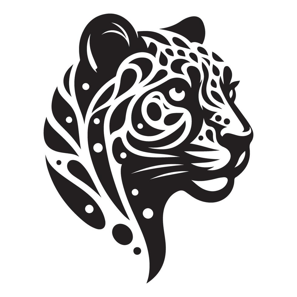 Stylized Leopard Head Silhouette Design for Wild Animal Themes vector