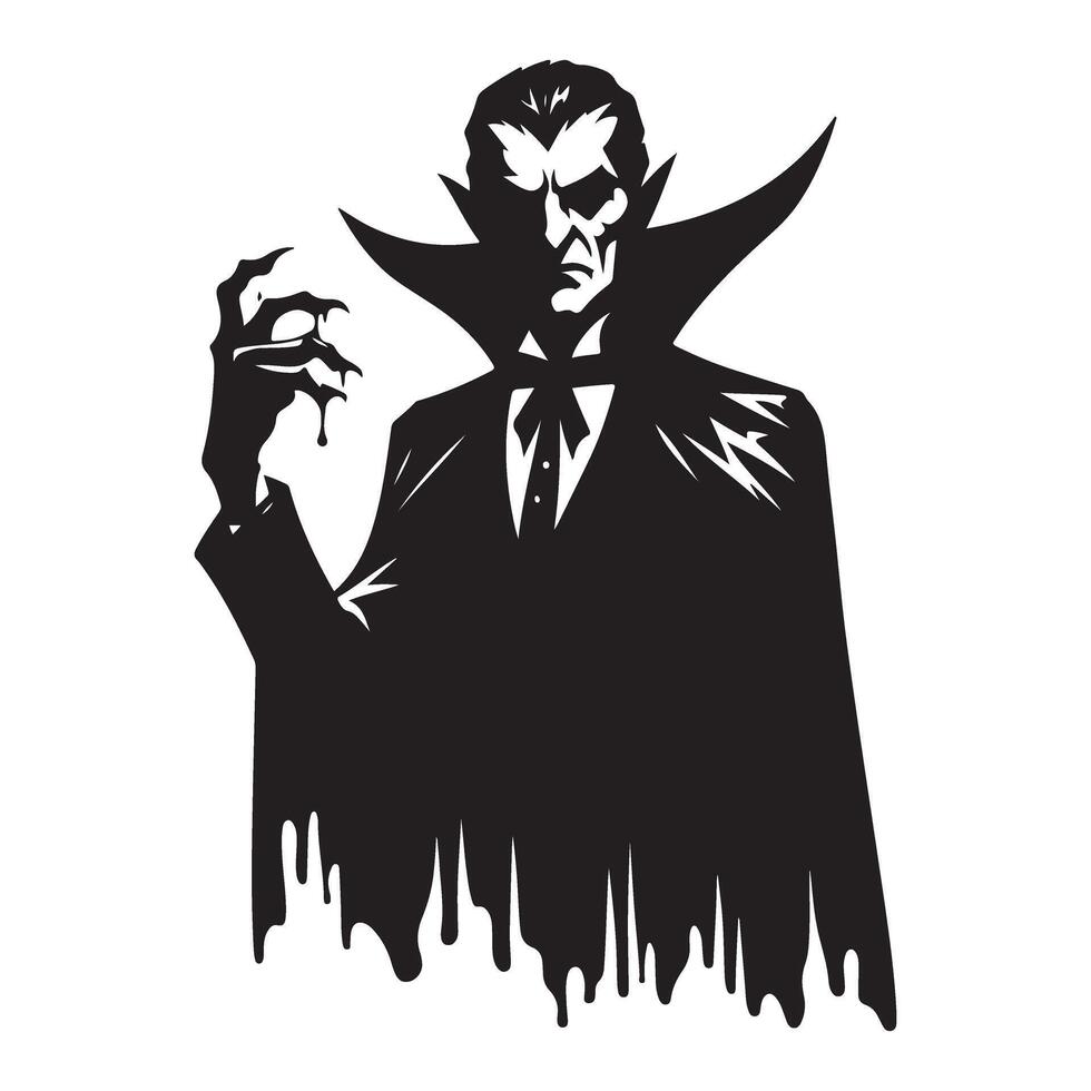 Dracula silhouette illustration horror vampire artwork design element vector