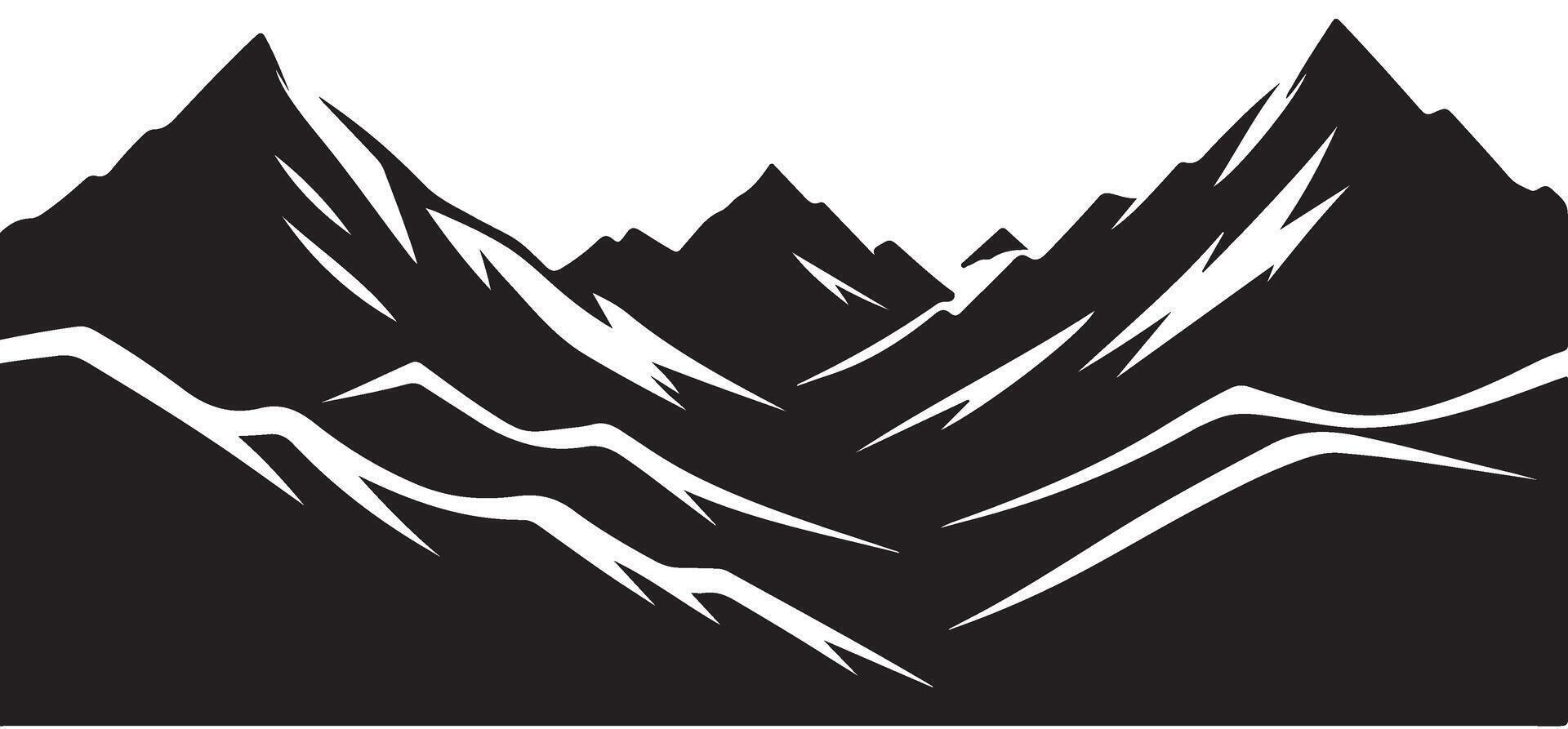 Majestic Mountain Range Silhouette Illustration for Outdoor Adventure Enthusiasts vector