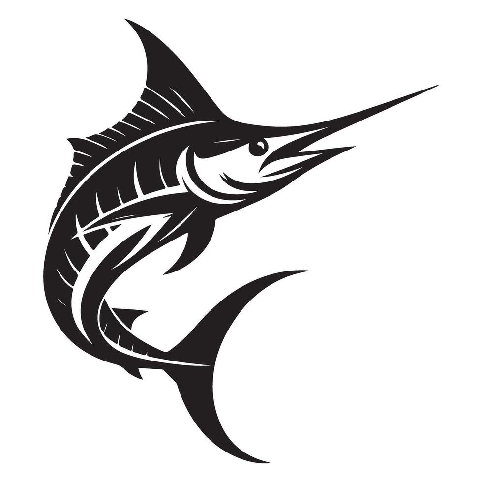 Marlin Fish Silhouette Illustration for Sport Fishing Enthusiasts vector
