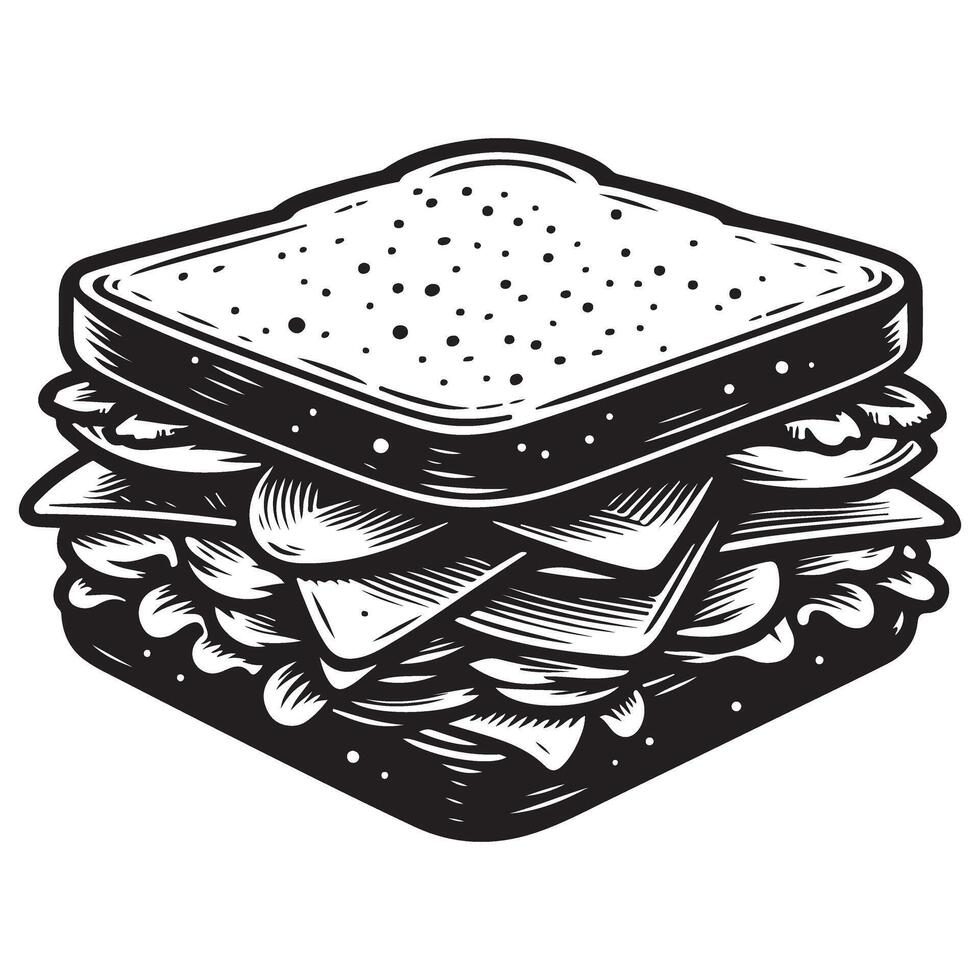 Delicious Sandwich Illustration Clipart for Food and Menu Design vector