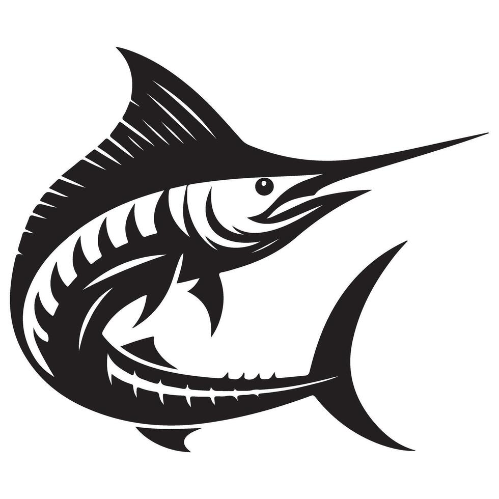 Marlin Silhouette Art for Fishing and Marine Related Designs vector
