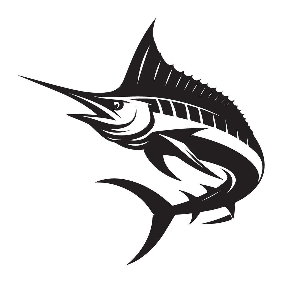 Dynamic Marlin Fish Silhouette Image for Sport and Graphic Designs vector