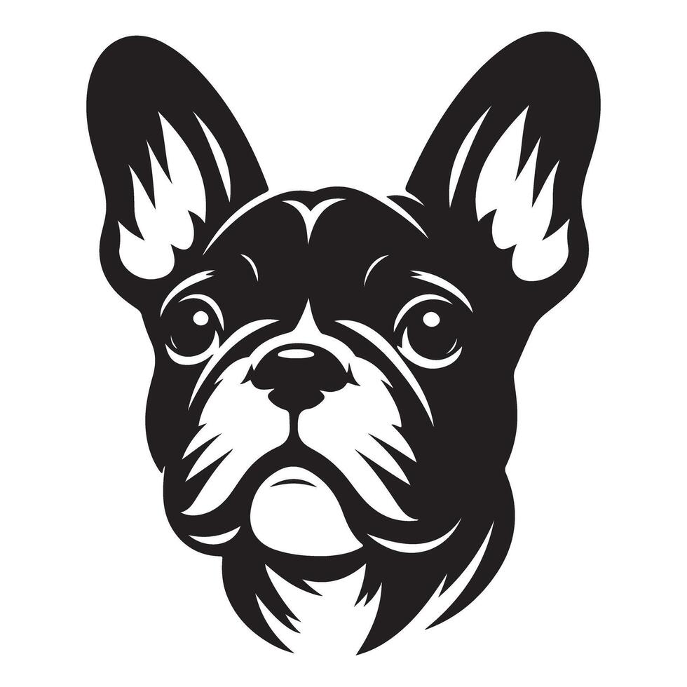 Adorable French Bulldog Silhouette Illustration Breed for Pet vector