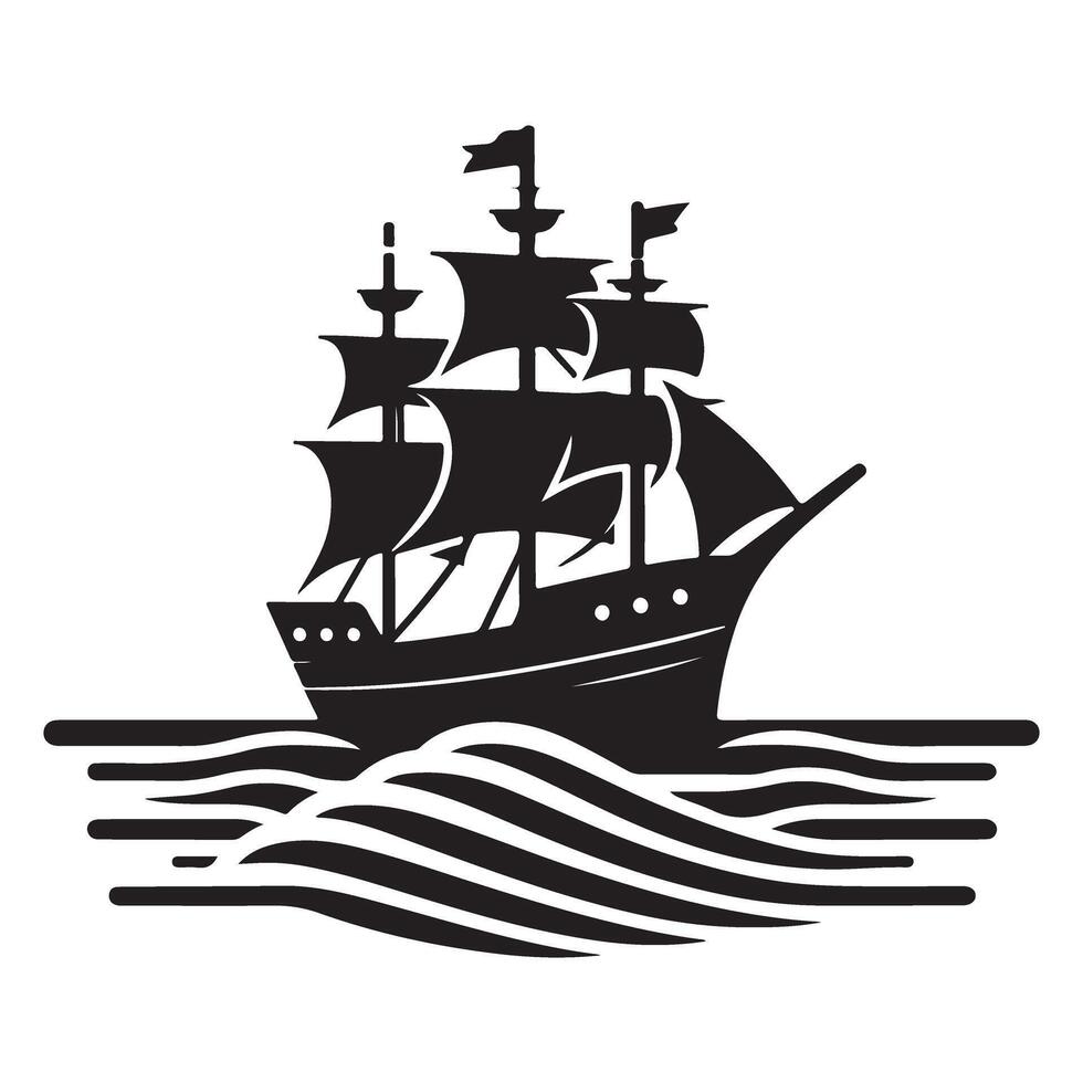 Vintage sailing ship image for adventurous maritime exploration vector
