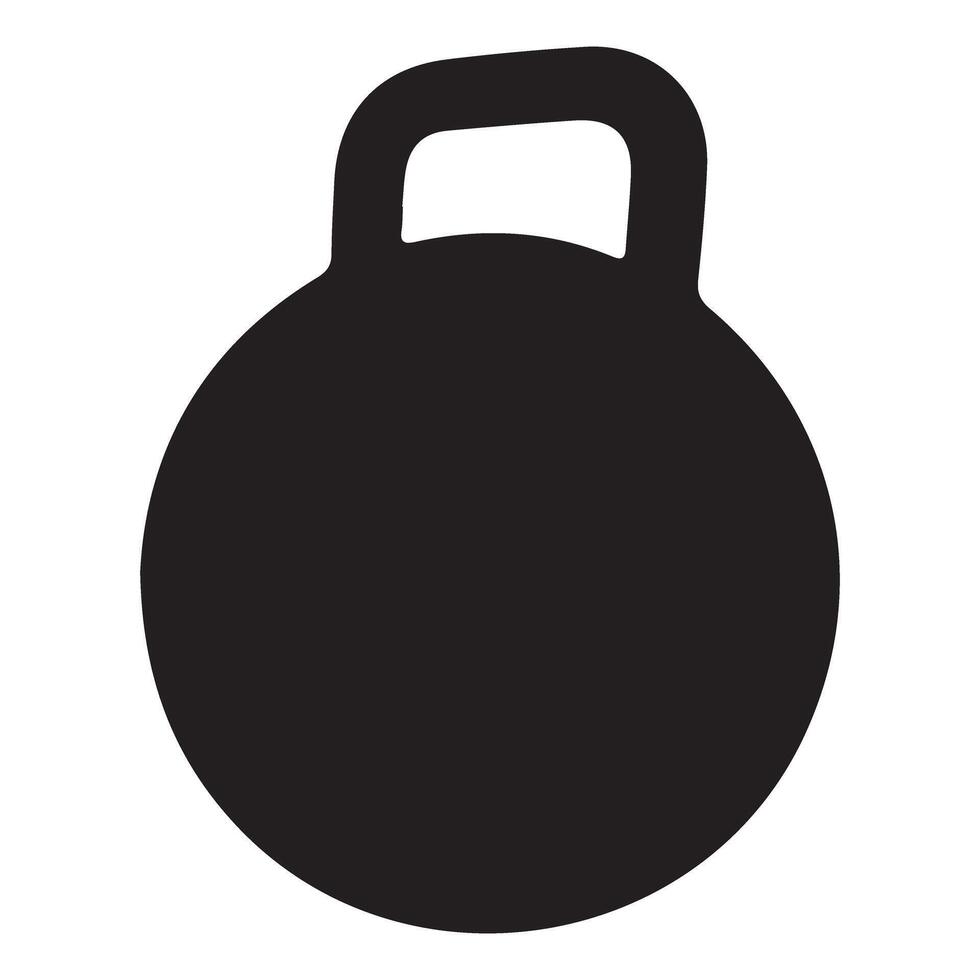 Simple Kettlebell Black and White Silhouette Graphic Illustration vector
