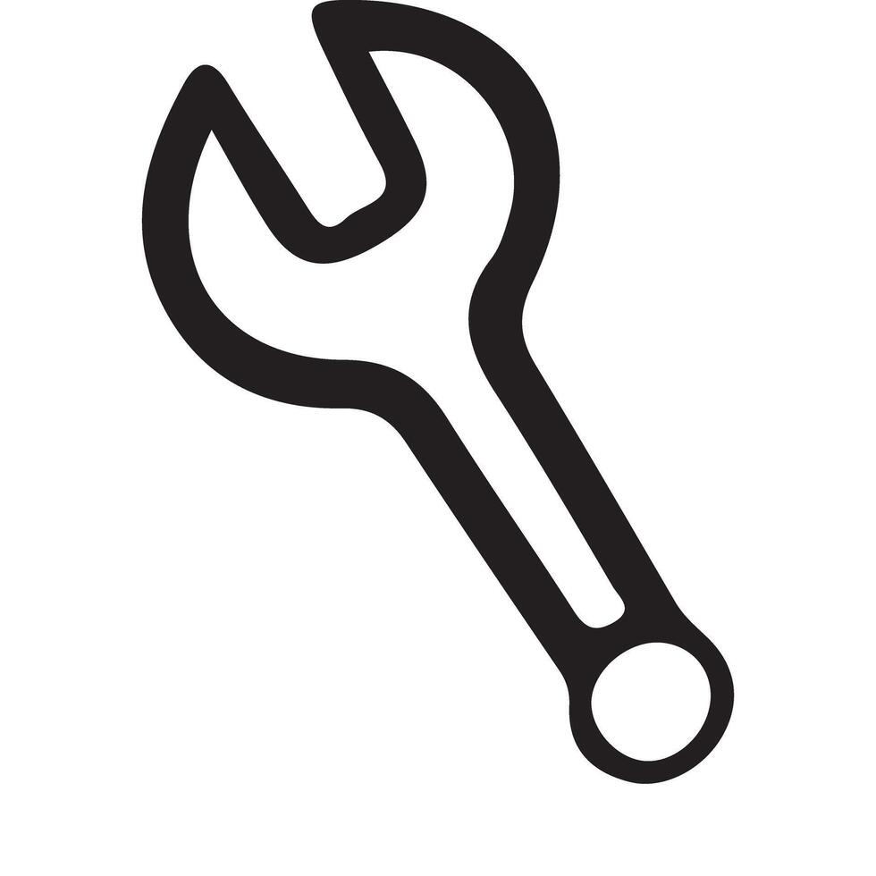 Simple Wrench Image Illustration For Mechanical Solutions vector