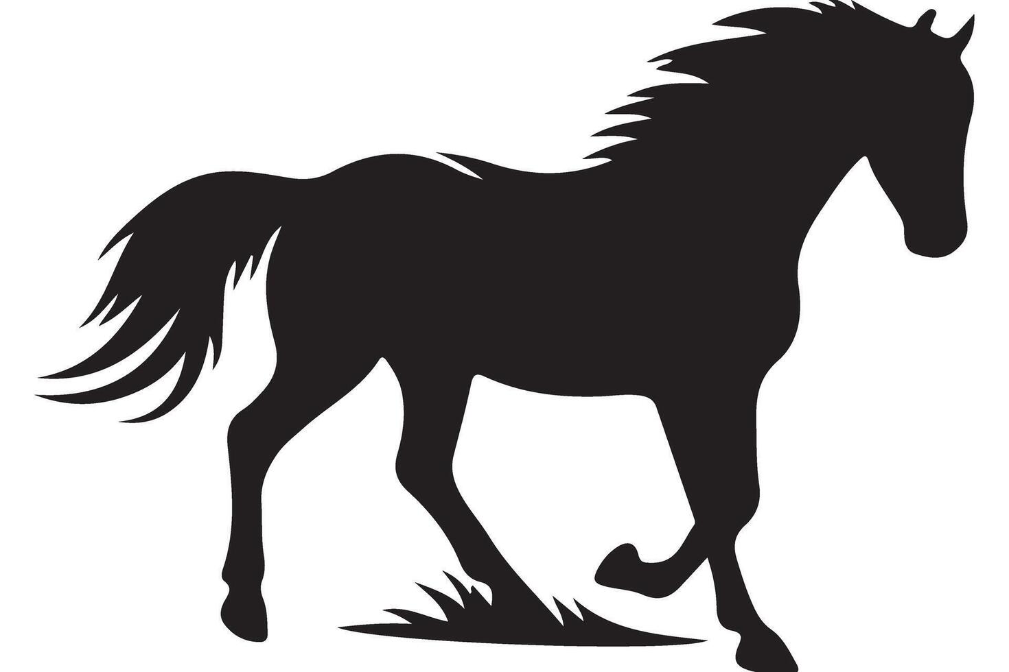 Galloping horse silhouette illustration art graphic design image vector