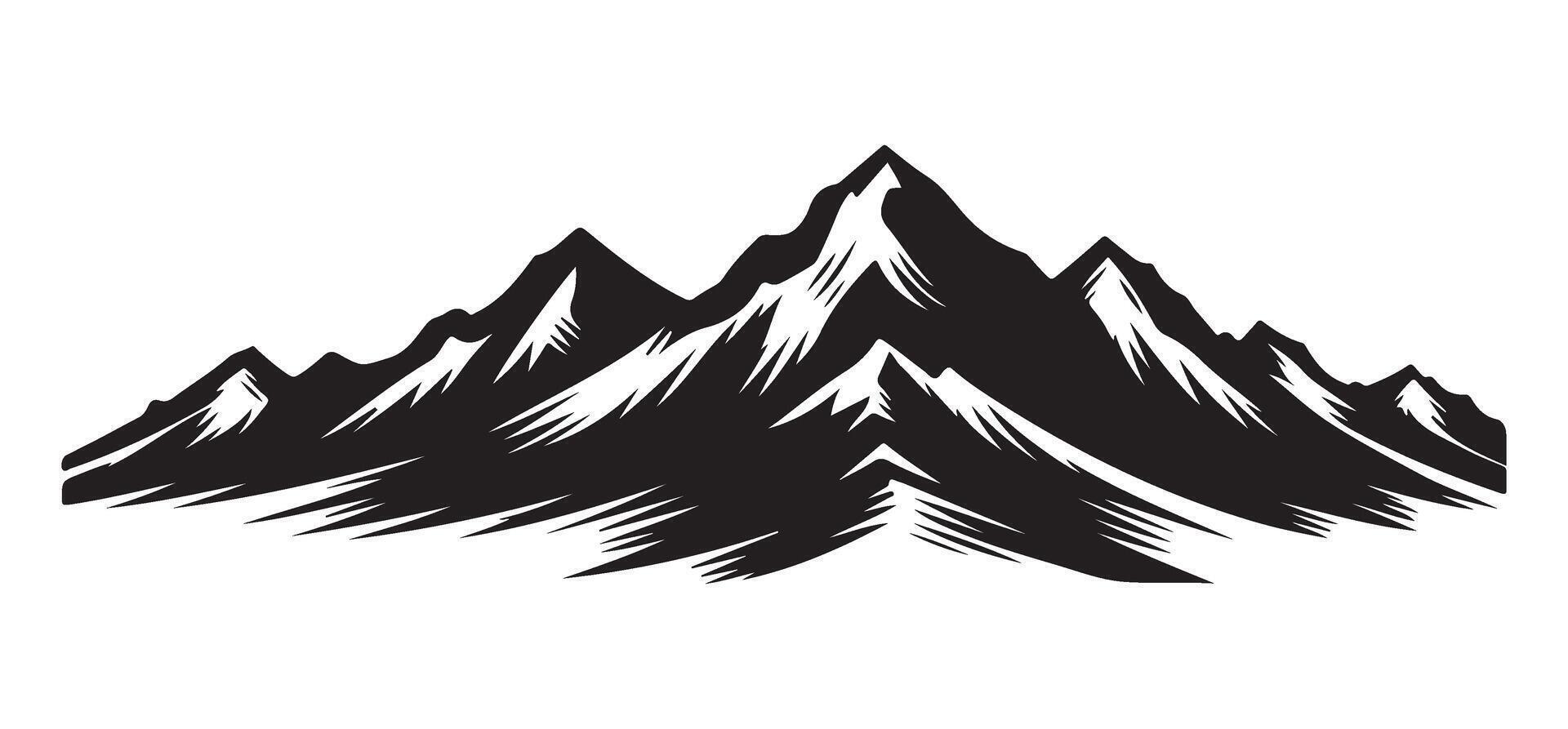 Detailed Mountain Range Illustration for Creative Projects vector