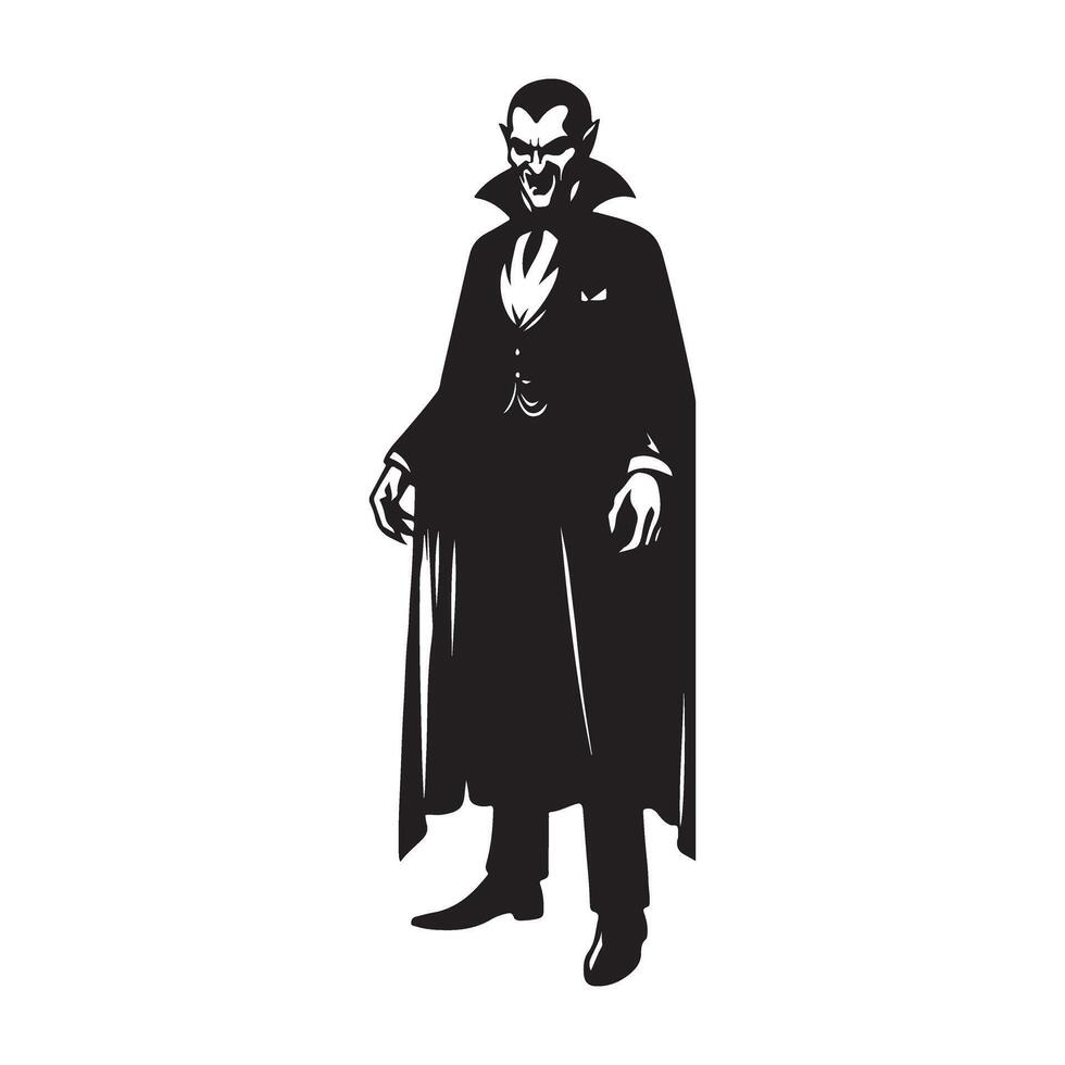 Intense vampire illustration graphic art Halloween evil Dracula vector