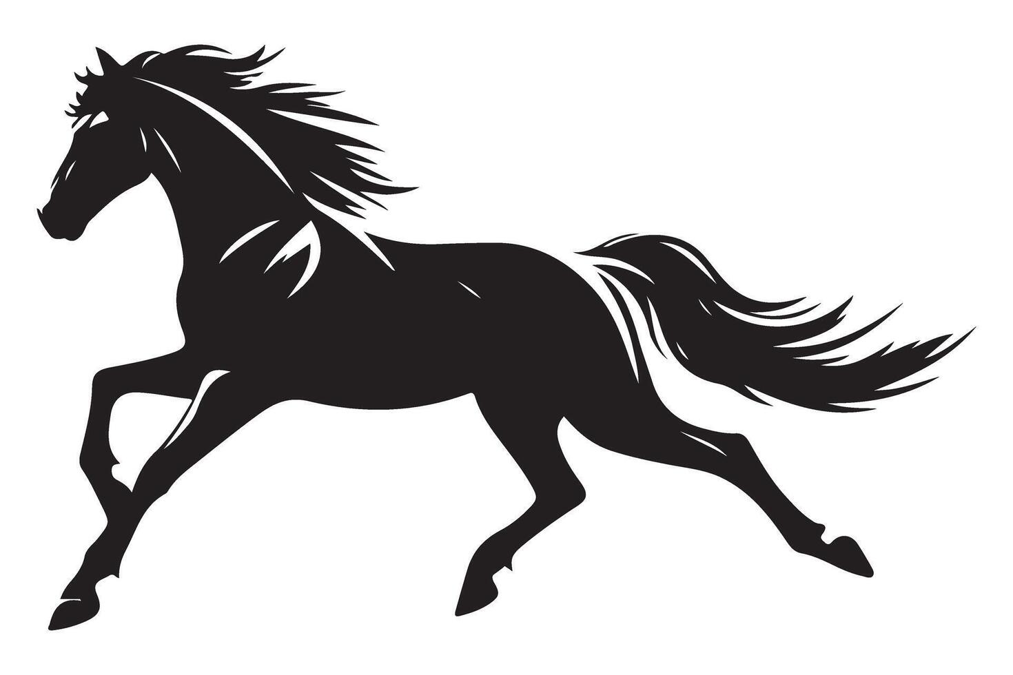Horse jumping illustration art silhouette graphic design image vector