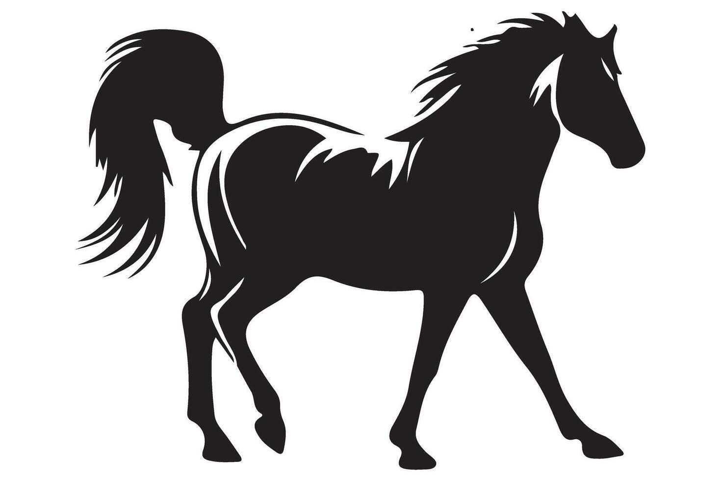 Standing horse illustration graphic design silhouette art image vector
