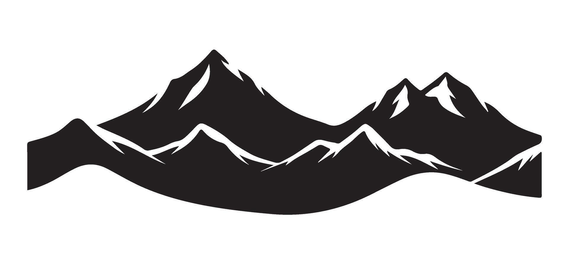 Scenic Mountain Range Silhouette Illustration for Outdoor Adventures vector