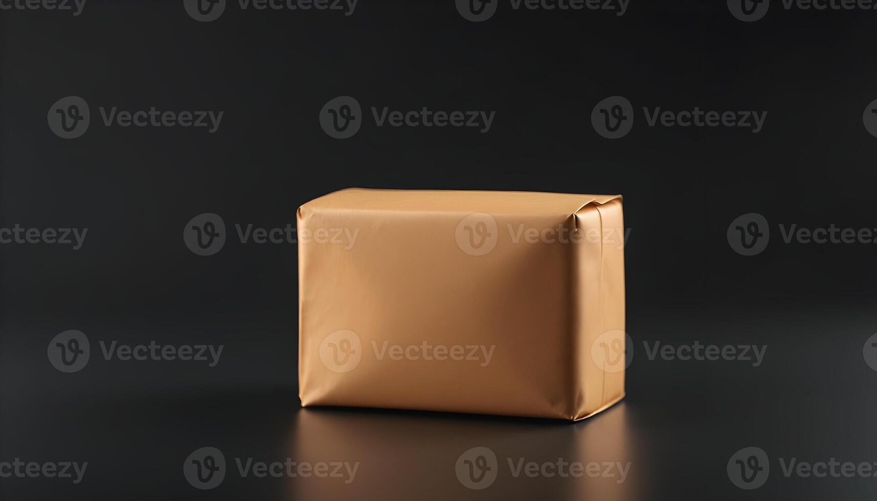 Wrapped Gift Box on Black Background Product Photography photo