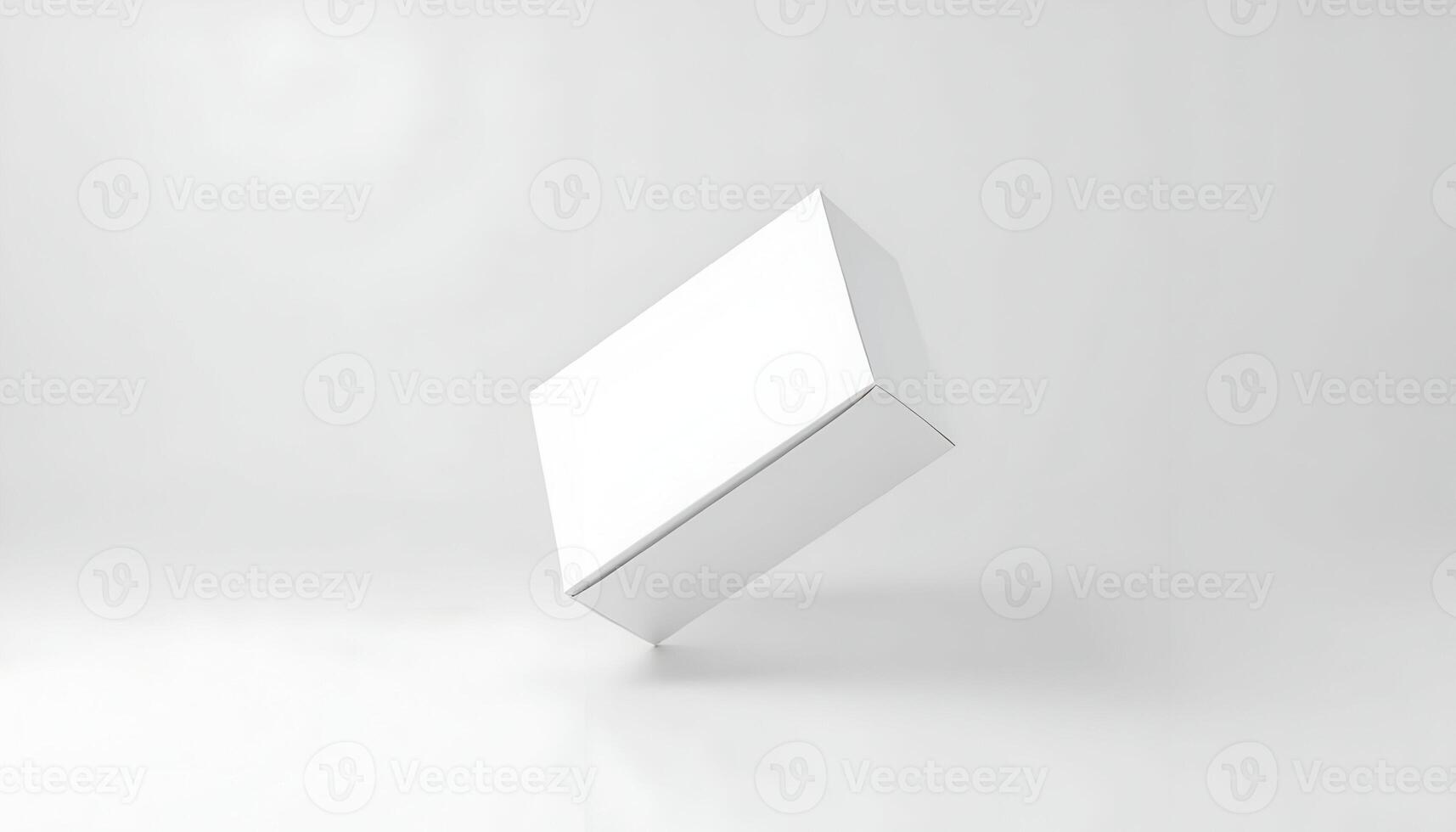 Minimalist Floating White Box on Seamless Background for Product Mockups photo