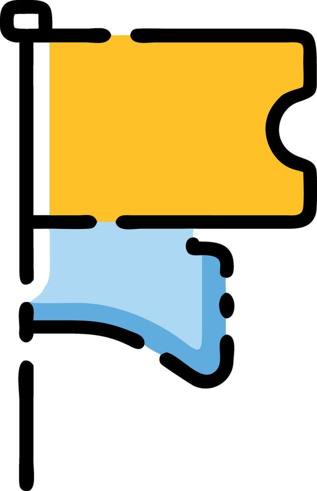 Stylish Waving Flag Sketch vector