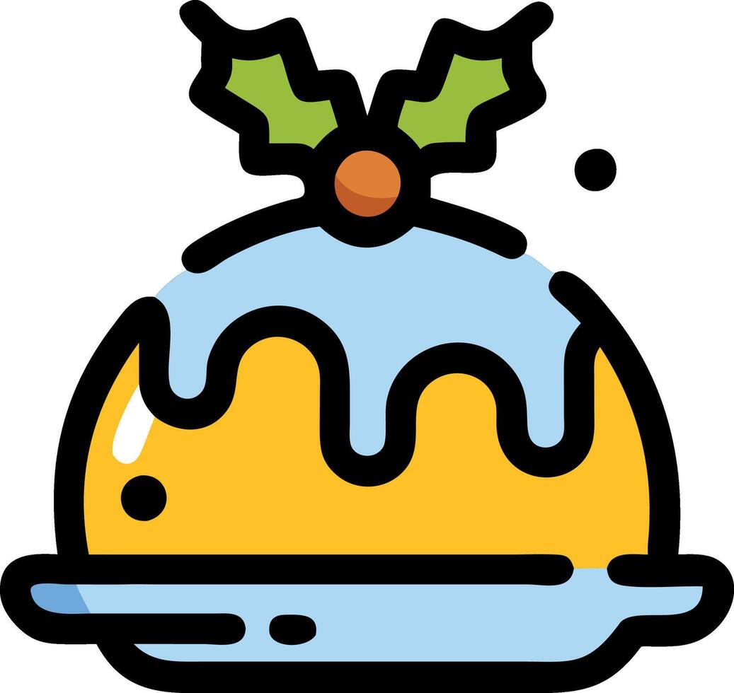 Charming Christmas Pudding with Icing vector