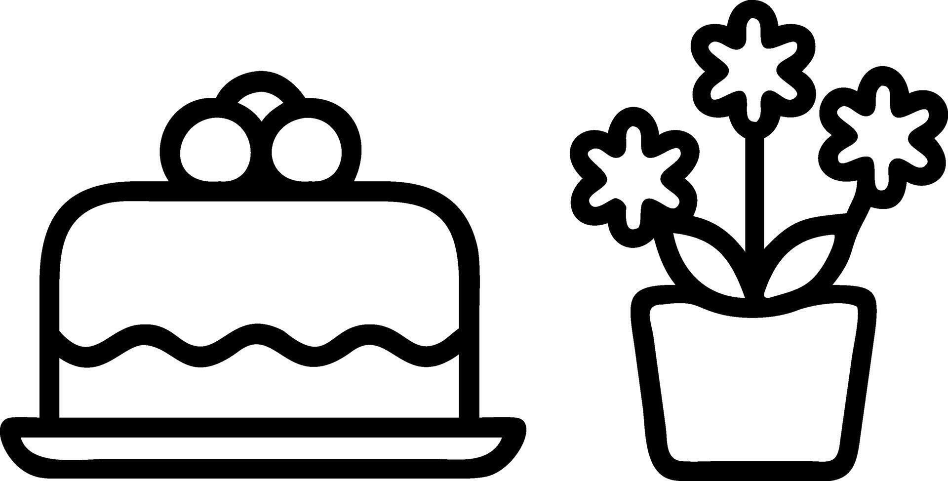 Stylish Wedding Cake with Flowers vector
