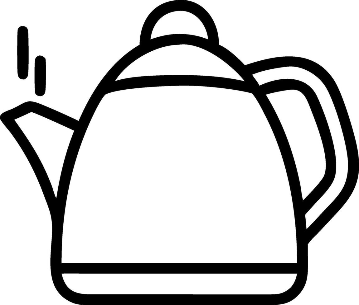 Old-Fashioned Tea Kettle in Chalk Illustration vector