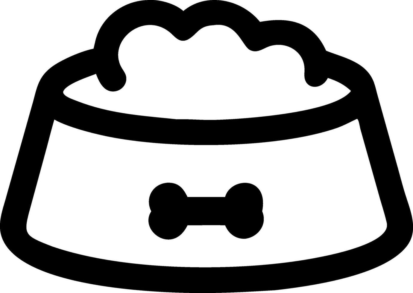 Dog Dish Illustration with Detailed Kibble vector