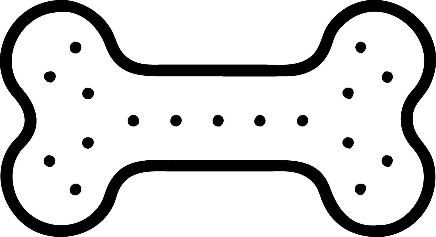 Whimsical Bone-Shaped Dog Biscuit Sketch vector