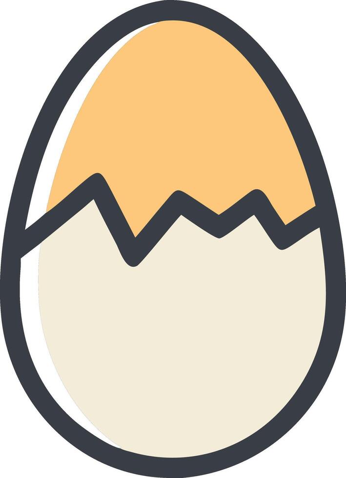 Playful Cracked Egg with Cartoon Style vector