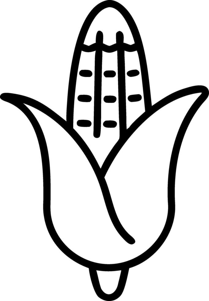 Hand-Drawn Corn Stalk with Chalk Shading vector