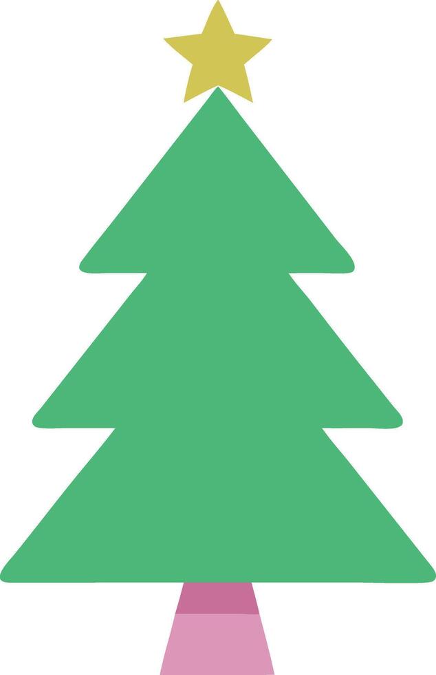 Festive Christmas Tree with Snowflakes vector