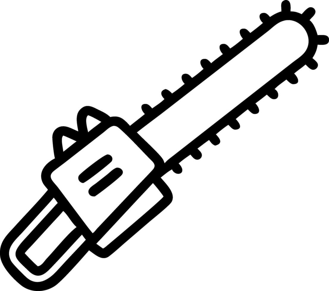 Minimalist Chainsaw Silhouette Concept vector