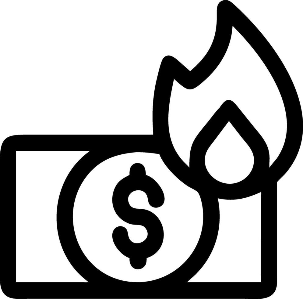 Abstract Money on Fire Design vector