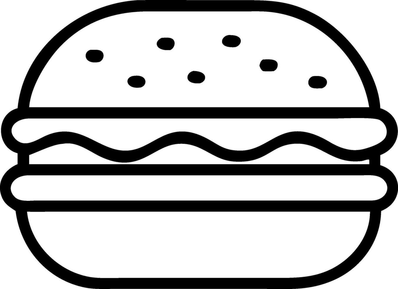 Hand-Drawn Burger with Fresh Ingredients vector
