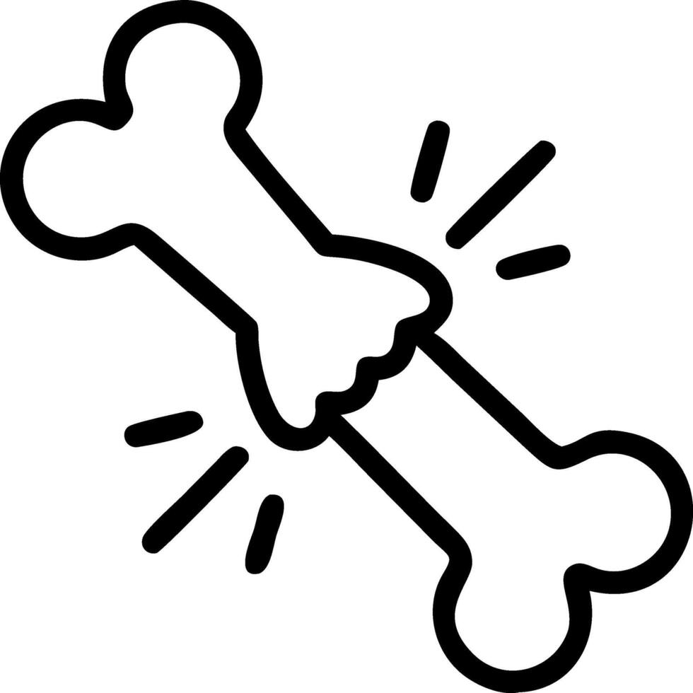 Minimalist Broken Bone Silhouette vector