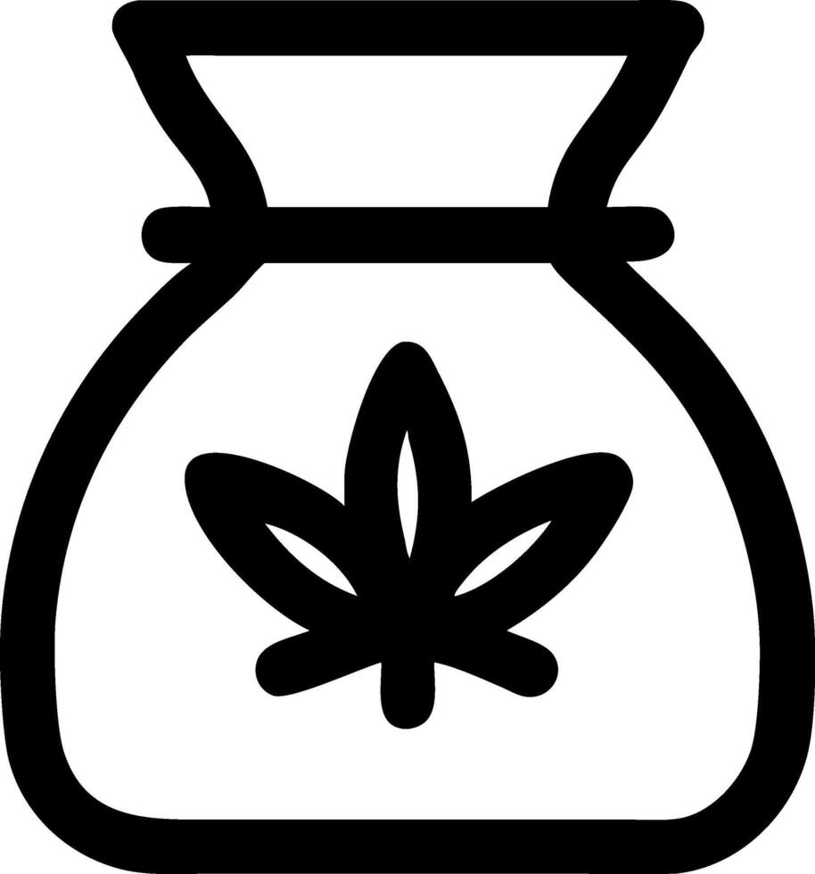 Minimalist Cannabis Pouch Illustration vector