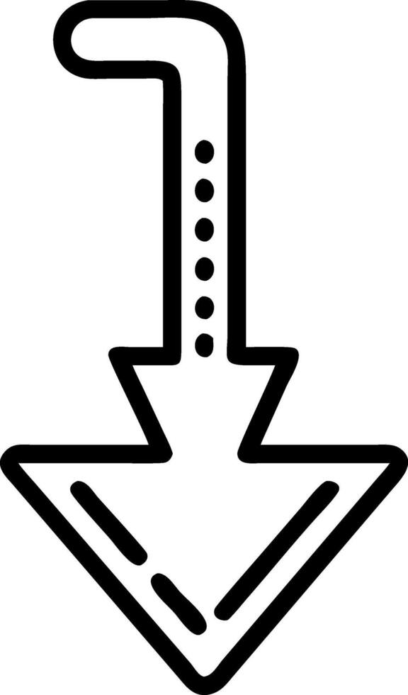 Minimalist Downward Arrow Concept vector